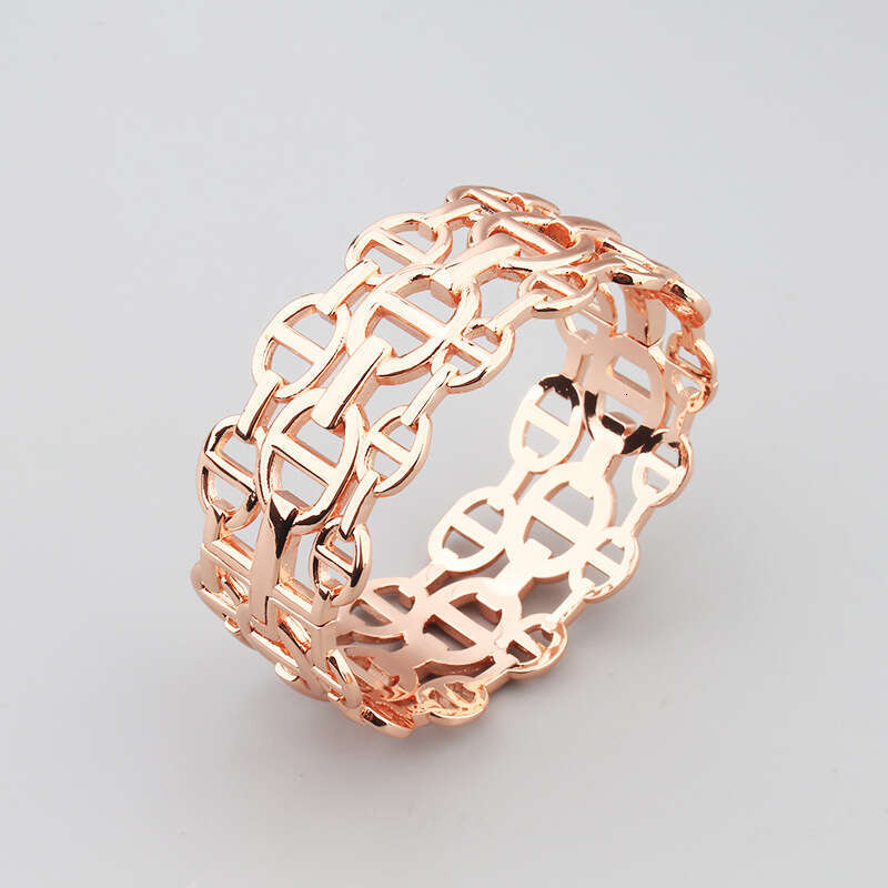 European American Trendy New Three-Layer Hollow Pig Nose Bracelet Ring for Men and Women Elegant Jewelry