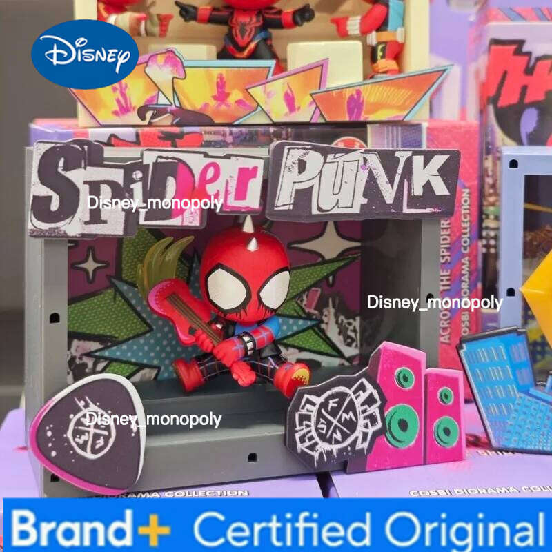 Disney In Stoc Kmarvel Spider-Man Across The Spider-Verse Cosbi Scene Blind Box Collect Decoration Anime Figure Toys Kids Birthday Gift H260205