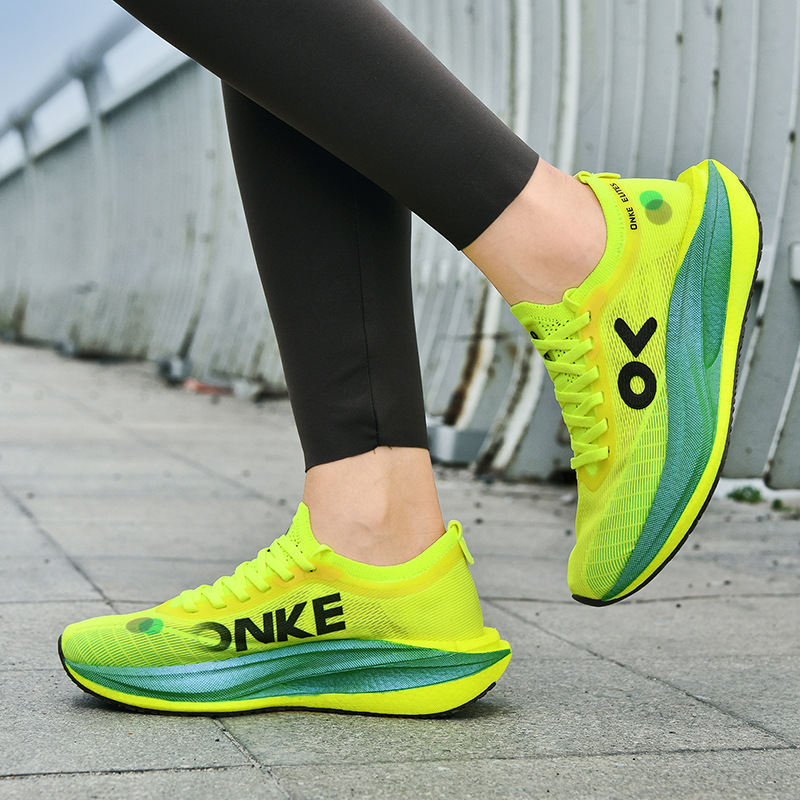 New design ONKE summer new model breathable carbon plate running shoes with anti-slip and wear-resistant cushioning feature for sports. Free shipping