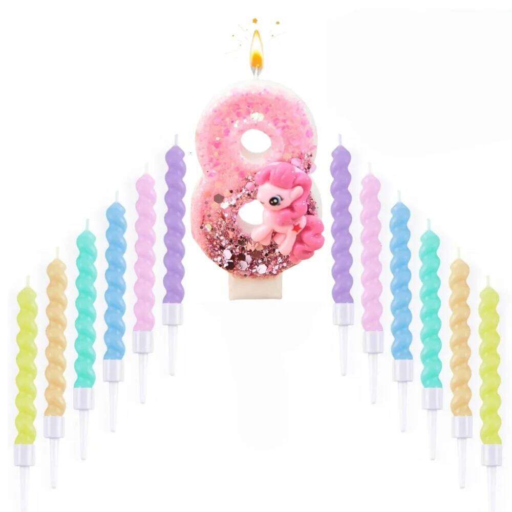 13Pcs New 0-9 Number Birthday Candles Premium custom tcartoon animals birthday cake digital party candle decoration S260204