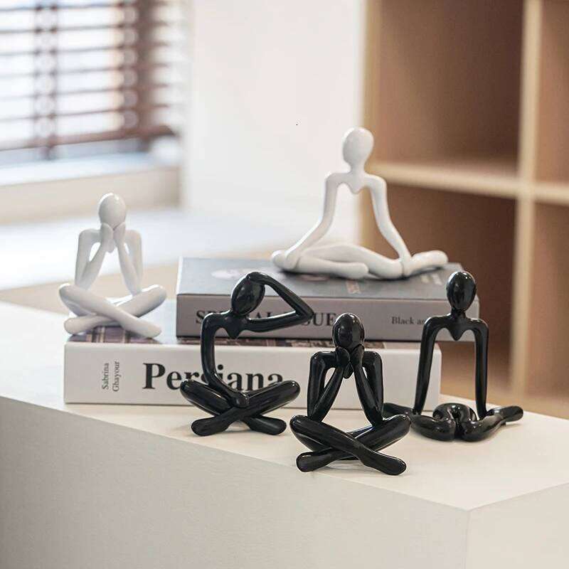 Creative Abstract Character Ornaments, ArtSculpture, Sitting Sculpture, Modern Home, Living Room DecorationsCute Small Ornaments S260204