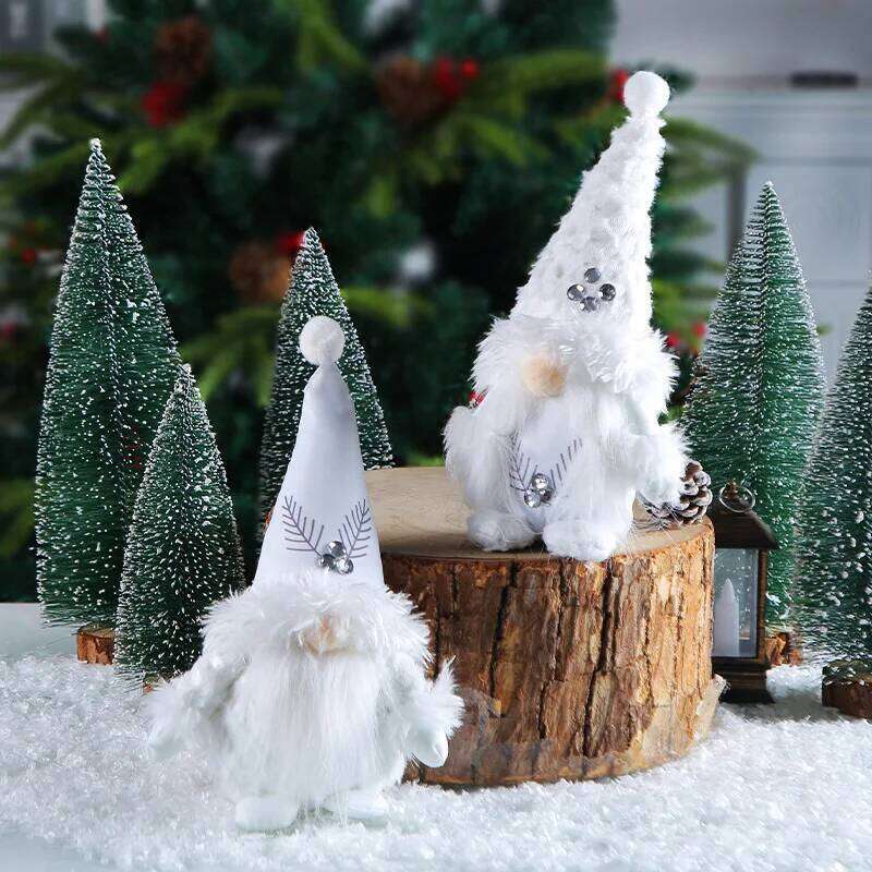 Gnome Christmas Gnomes White Plush Hat Elf Ornament Crafts Decor Doll Supplies For Home Restaurant S260204