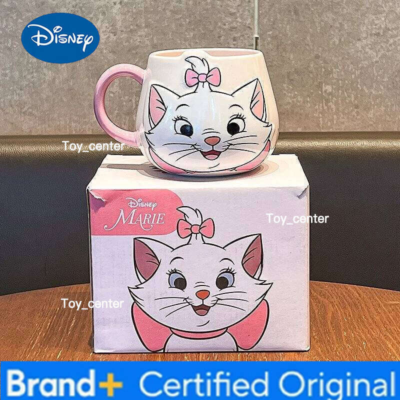 Disney Cartoon Marie Cat girl's exquisite and cute personalized creative design bottom non-slip ceramic water cup holiday gift H2602051