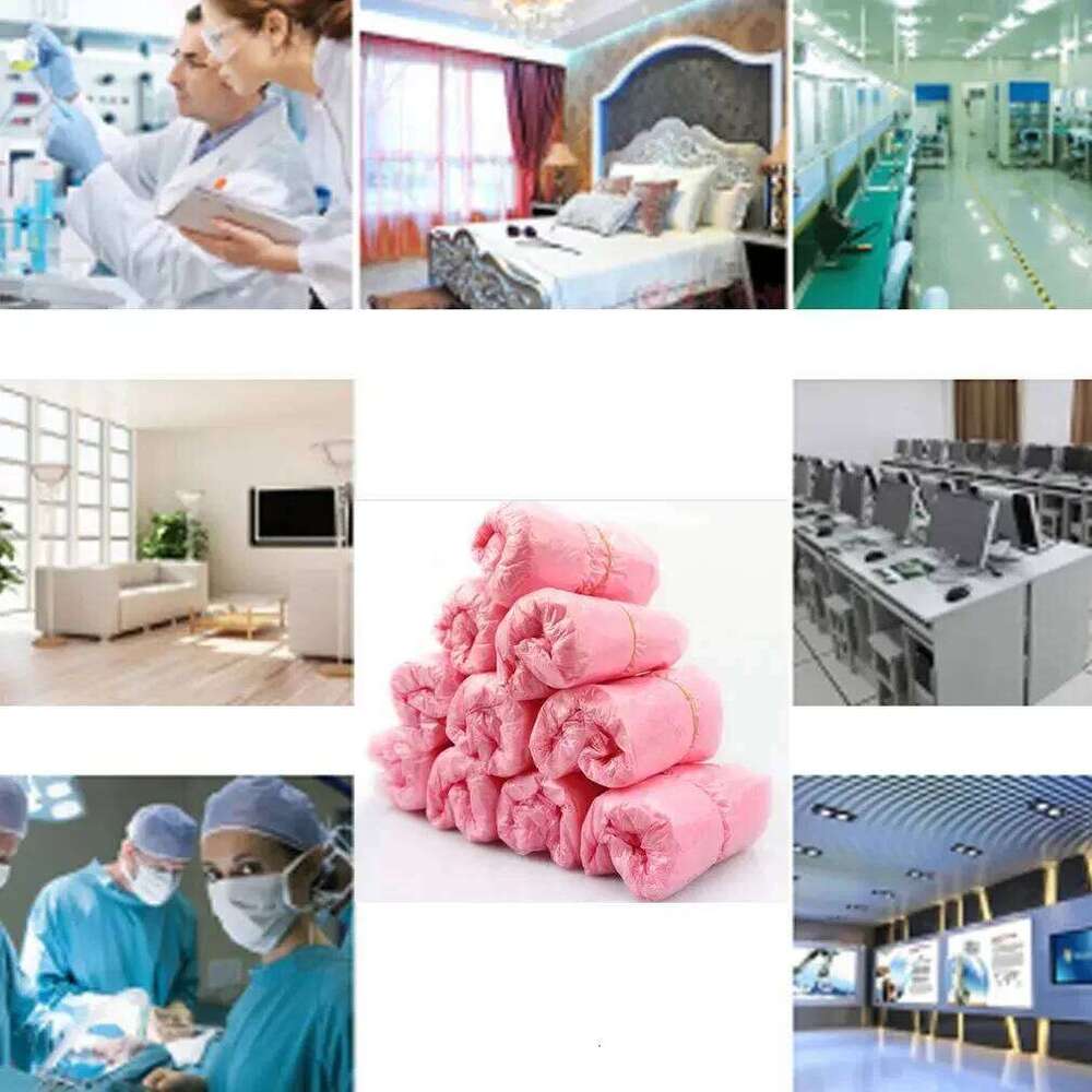 Disposable Plastic Shoe Covers 100 Pcs - Waterproof, Protective for Cleaning, Floor S260204