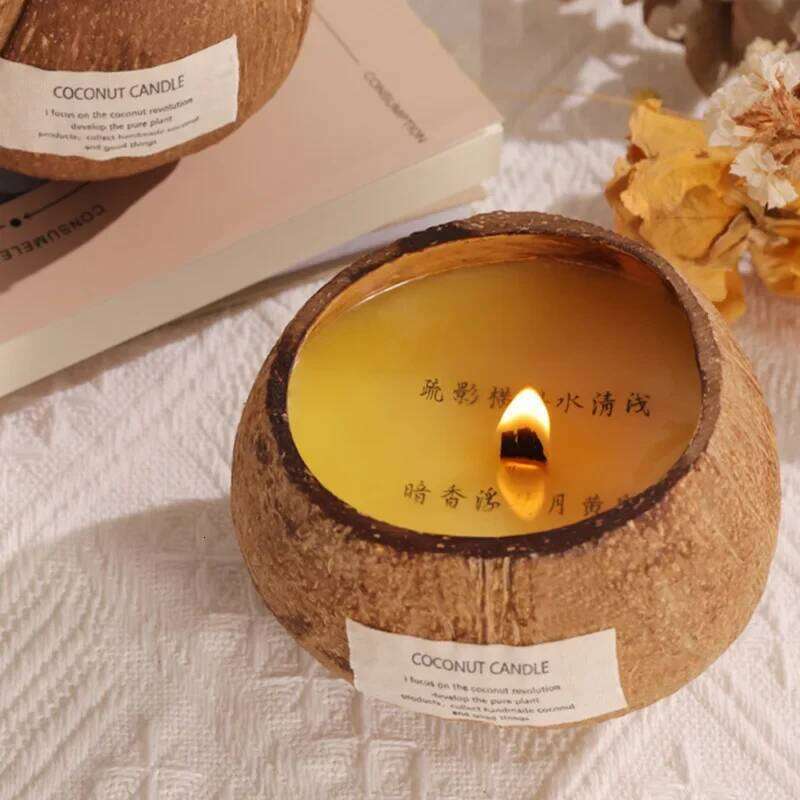 Coconut Shell Aromatherapy Birthday Candles Osmanthus Soybean Candle Bedroom Fragrance Decoracion m H260205