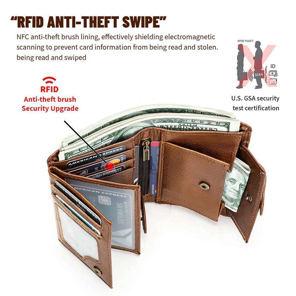 WESTAL Leather Multi-Function Card Bag Short Money Clip Layer Cowhide Premium Men's Wallet Z260205 - view 6