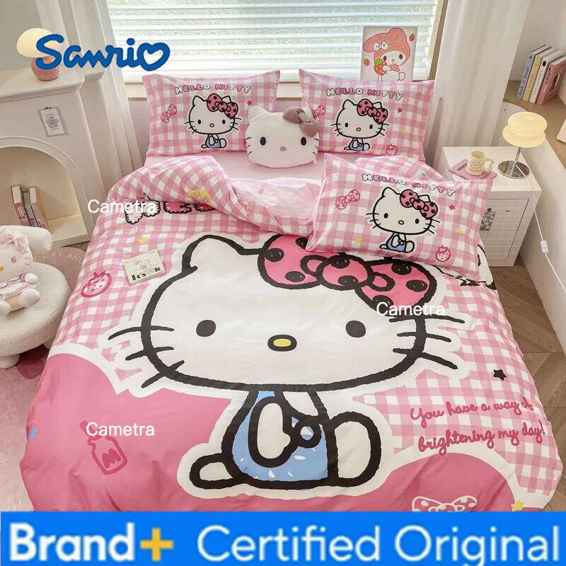 Sanrio New Creative Cartoon Merchandise Duvet Cover Merry Christmas Bedding Set Queen King Full Size Holiday Bedroom Teens Women H260205
