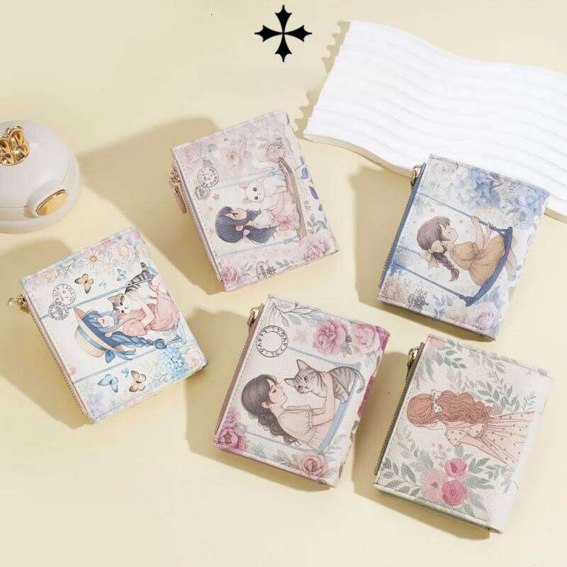 New Multi-Functional Women's Short Ins, Fresh And Multi-Position Floral Wallet, Fashionable Zipper Coin Purse For Women Z260205