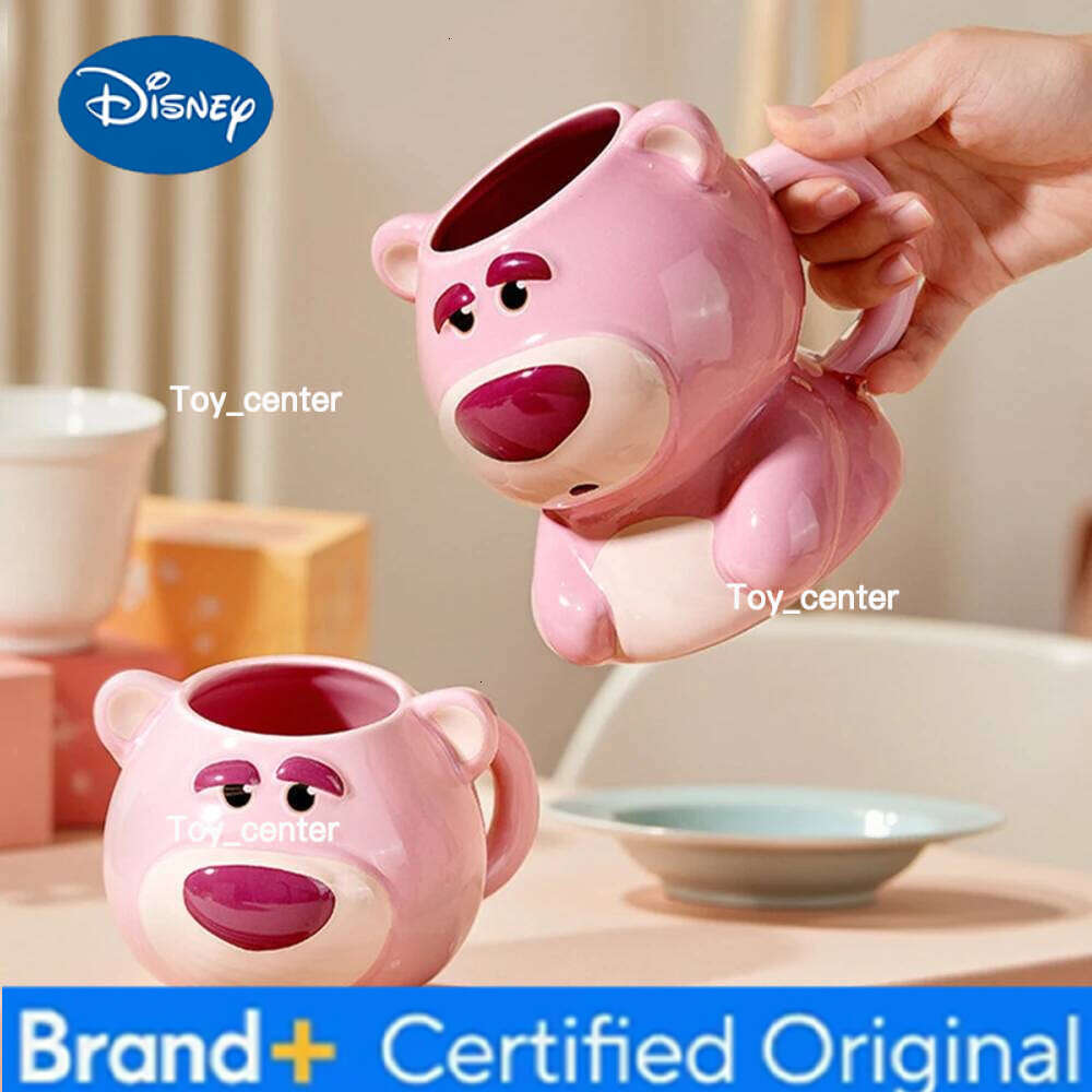 Disney Winnie Pooh Strawberry Bear Shape Colorful Unique Large Capacity Cartoon Style Ceramic Mug for Home Office Cup H260205
