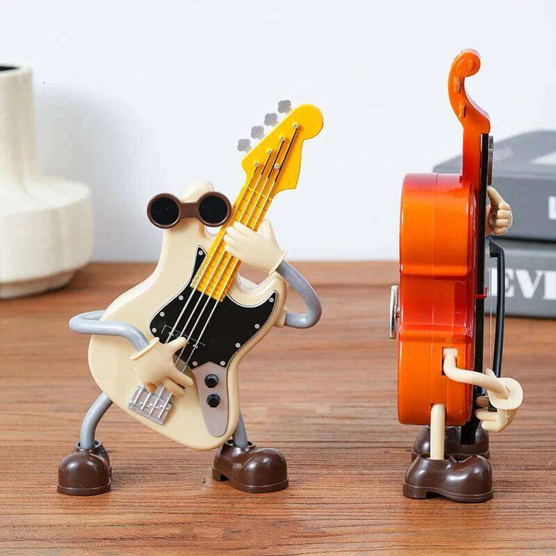Creative Rocking Music Box, Featuring Guitar And Violin Design, A Perfect Birthday Couple's Holiday Gift, Or Livin S260204