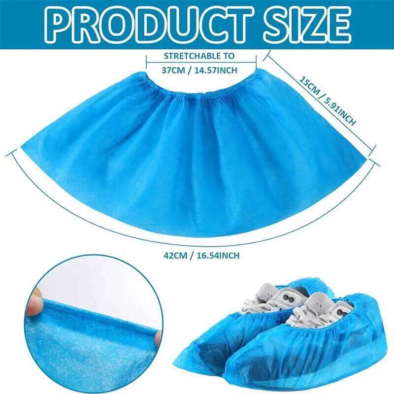 100Pack Disposable Non-Woven & Shoe Durable Non Slip Overshoes Boot Covers for Indoor Outdoor Home Floor S260204