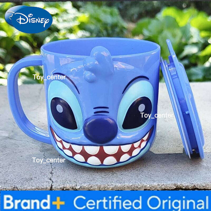 Disney Stitch Kids Cups with Lid Milk Mug Anime Frozen Elsa 3D Cartoon Kawaii Mouth Brushing Children's Water Cup Mugs H260205
