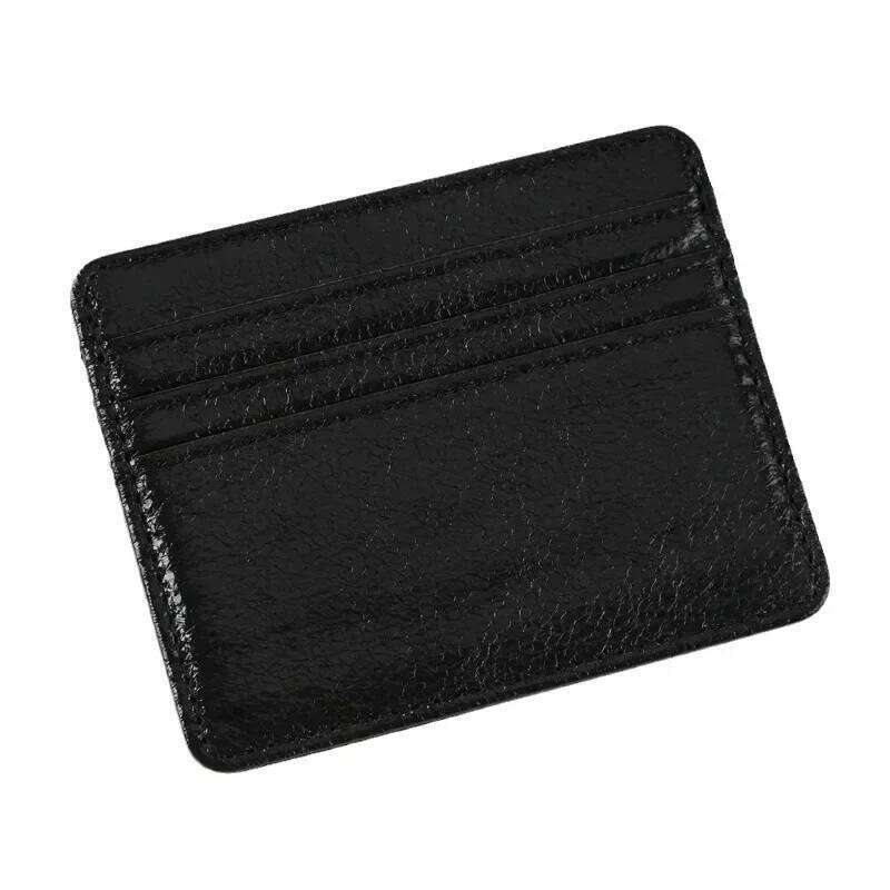 Ultra Thin Cards Bag Gold Silver Black Multi Slot Sleeve PU Leather Credit Id Badge Holder Bus Card Case Z260205