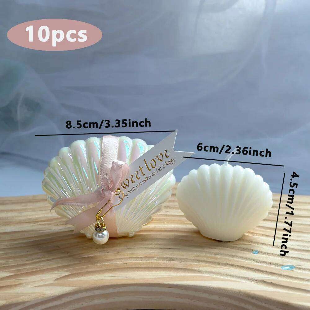 10pcs/20pcs Shell Pearl Set Freesia Scented Candle Bridal Shower Wedding Favors for Guests Party Holiday Home Decor S260204