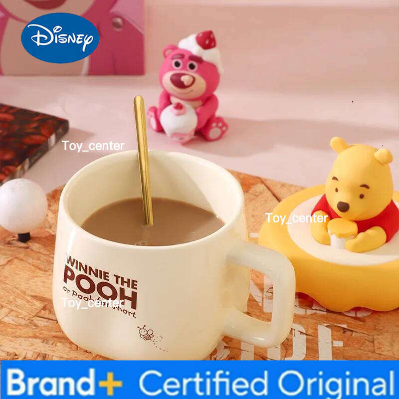 Disney Winnie The Pooh Ceramic Mugs With Spoon Toy Story Strawberry Bear Cartoon Gift Box Coffee Cup A Friend'S Birthday Present H260205