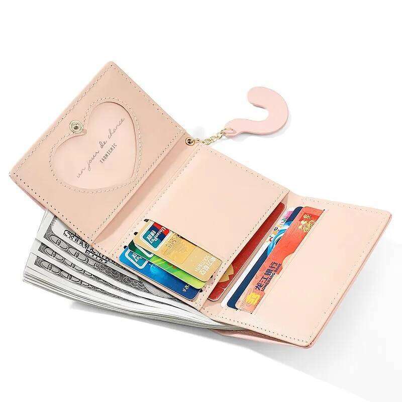 1pc Mini Cat Pattern Wallet, Cute All-match Button Card Holder, Fashion Short Wallet Z260205
