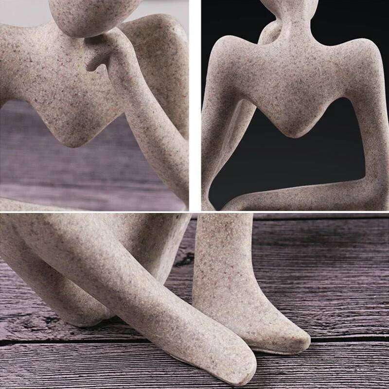 Nordic Abstract Sculpture Thinker Statue Resin Figurine Office Living Room Home Decoration Accessories Decor Crafts Ornaments S260204