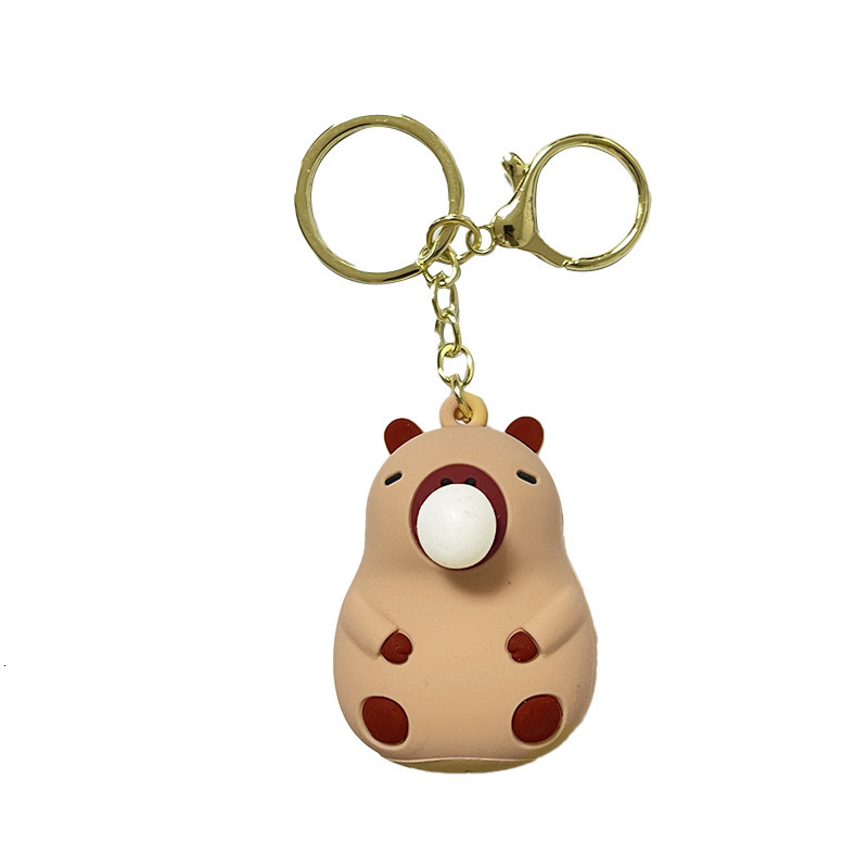 Bag Charm Key Chain Y2K Purse Accessory Internet Celebrity Capybara Bubble Blowing Keychain Cute Little Capybara Pendant Car Bag Decoration Exquisite 