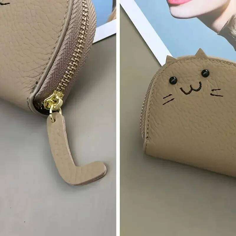 Cartoon Cat Shaped Wallet for Women Cute Faux Leather Multi Slots Holder Fashion Coin Purse Creative ID Card Case Z260205