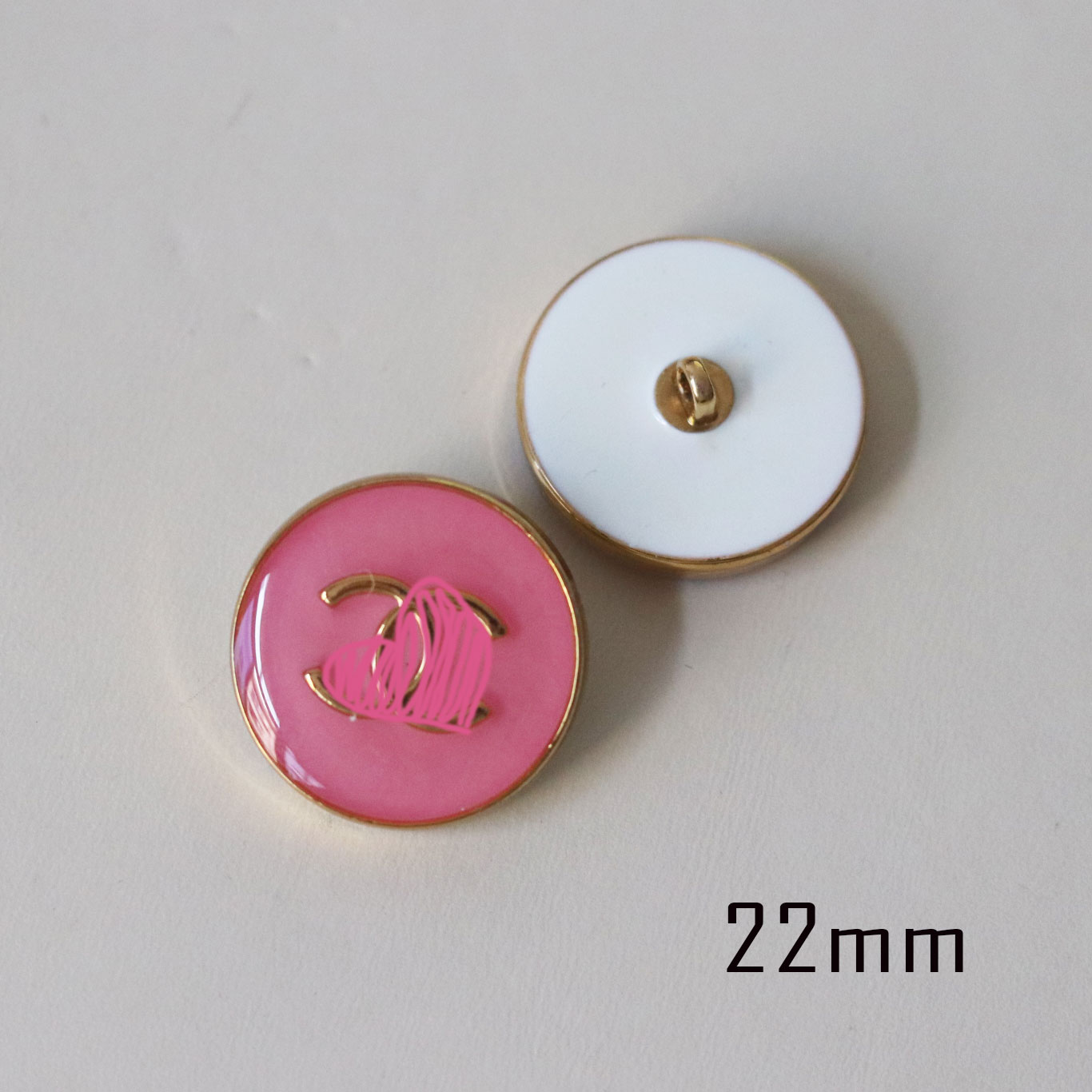 22mm golden pink Luxury Desginer C brand Sewing Buttons for Clothing Coat Decorate DIY Crafts Supplies Classic B122