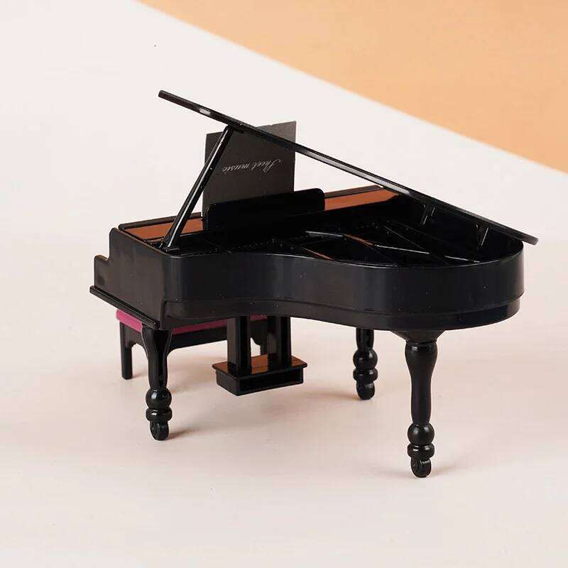1:12 Dollhouse Miniature Piano Instrument Chair Model Living Room Furniture Decor Toy Doll Home Miniatures Landscape Accessories S260204