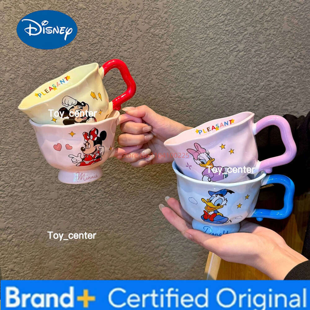 Disney Mickey Minnie Household Water Children'S Ceramic Cute Dormitory Use Office Coffee Breakfast Cup 3d Relief Mug Xmas H260205