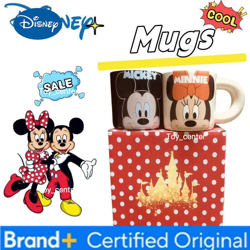 Disney Mickey Minnie Cartoon Creative Personality Cute Kawaii High Value Large Capacity Student Couple Ceramic Thickened Mug H260205
