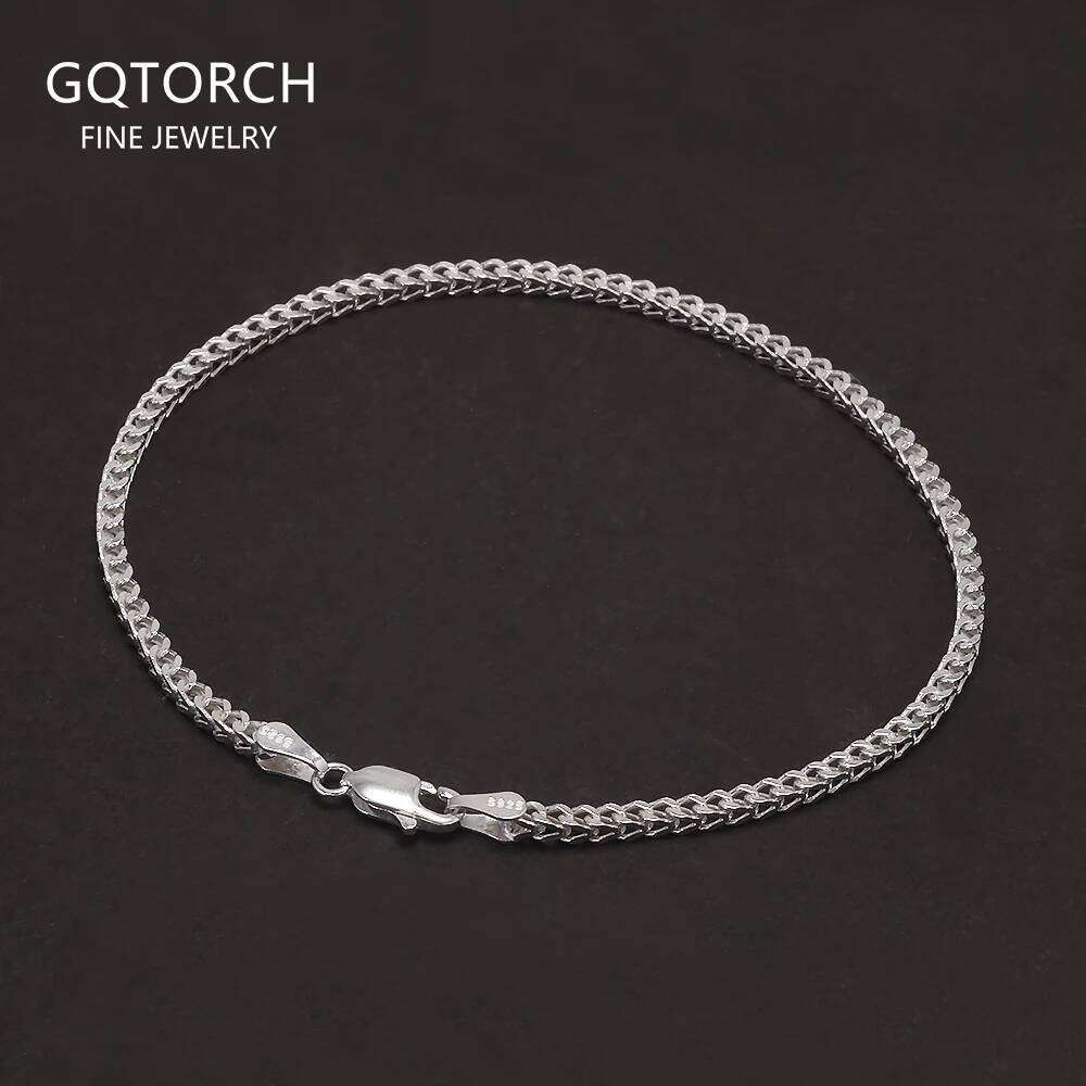 2mm Silver Franco Chain Necklace & Bracelet with Lobster Clasp Men Boy Women High Polished Punk Rock Party Jewelry 26H0205 26H0205