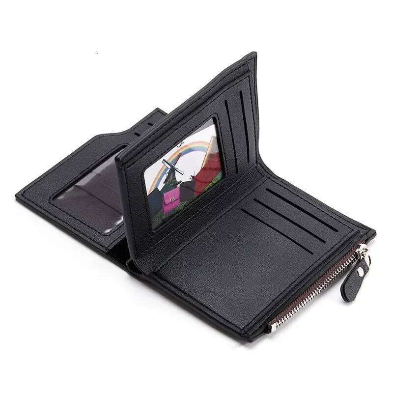Short PU Leather Male Purse Black Coffee Holders with Zipper Men Wallet Money Bag carteira masculina Z260205