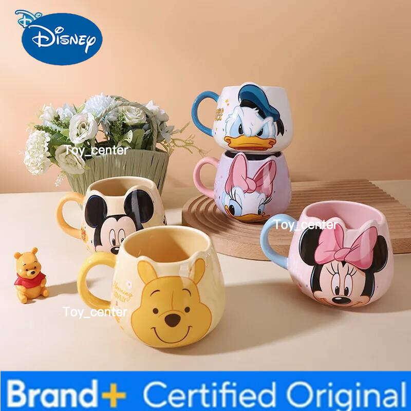 Disney Mickey Mouse potbelly mug microwave heatable cute Winnie the Pooh home creative cartoon ceramic milk office coffee mugs H260205