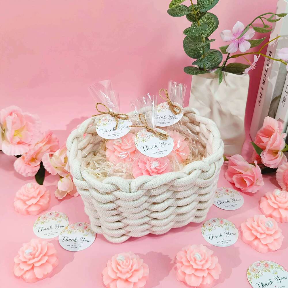 10sets Floral Rose Shaped Wax Candles, Decorative Candles for Wedding Favors, Party Decorations, Baby Showers, Bridal Parties S260204