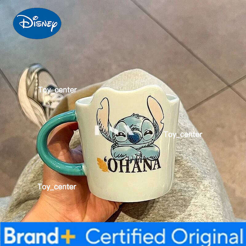 Disney Ceramic Creative Shape Children's Water Stitch Coffee Cup Home Mug Friends Holiday Party Gifts H260205