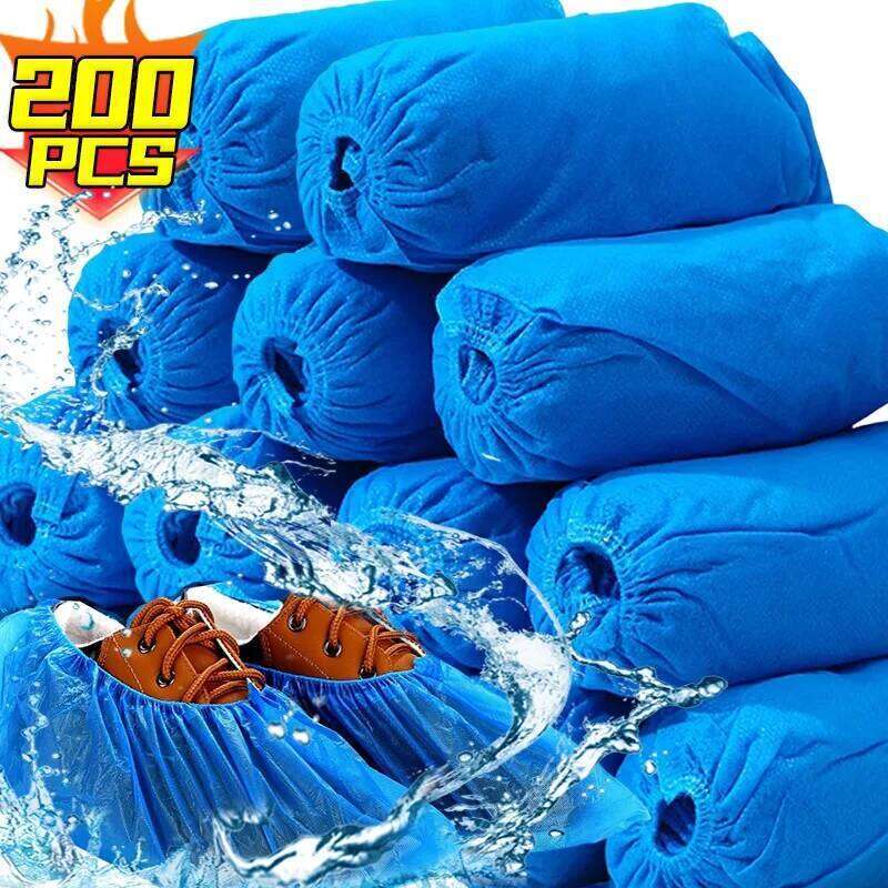 Covers Household Non-woven Shoe Waterproof Slip Resistant Booties Cover Travel Hotel Disposable Dust Shoes S260204
