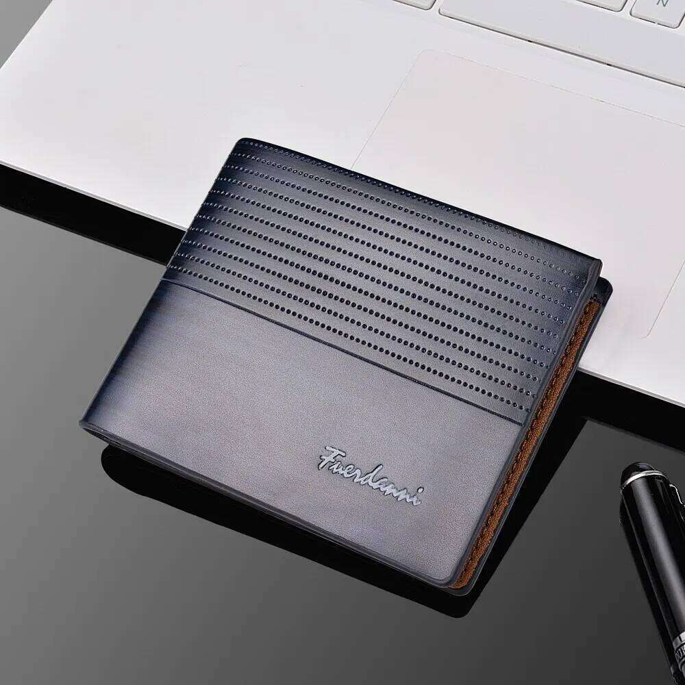 Business Short PU Wallet Slim-fit Soft Leather Holder Fashion Solid Color Multi-functional Men's Z260205