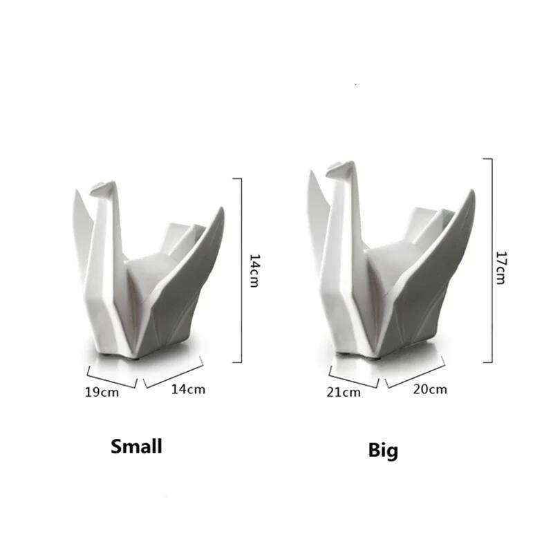 Creative Modern Bird Statue Abstract Ceramic Origami Animal Sculpture, Office Living Room Desktop DecorationsHome Decor Figurine S260204