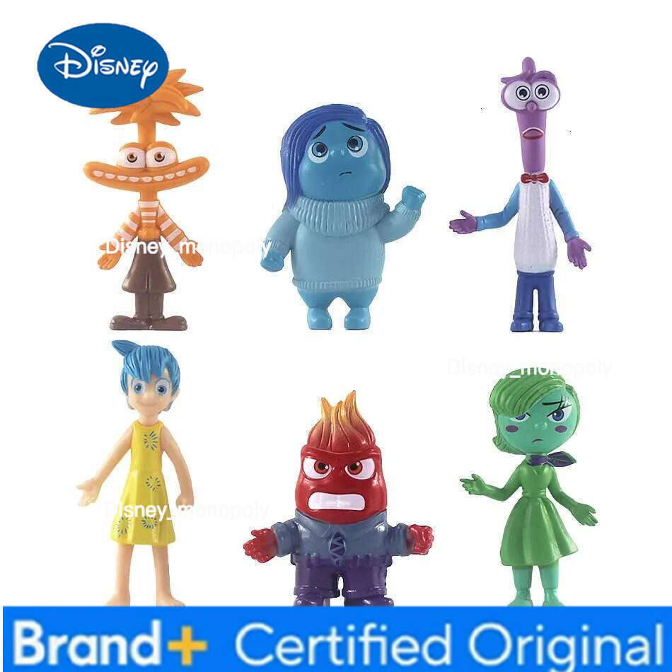 Disney 5/6 pcs Inside Out 2 Anime Joy Sadness Angry Figure Fear Disgust Kit Collection Model Toy Kids Gifts In Stock H260205