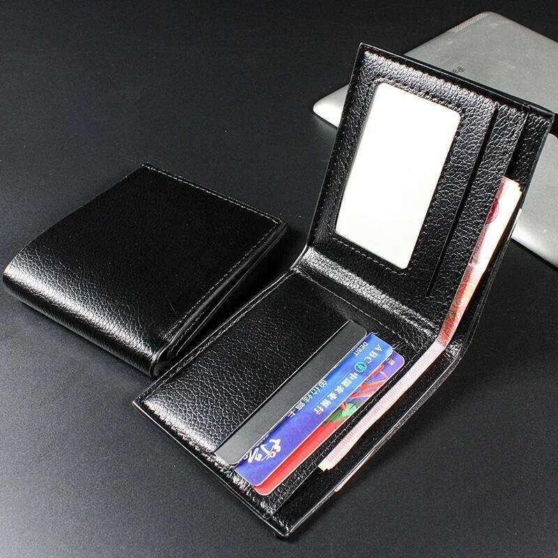 New Men's Wallet Genuine Leather Men Premium Product Real Cowhide Wallets for Man Short Black Walet Portefeuille Homme Z260205