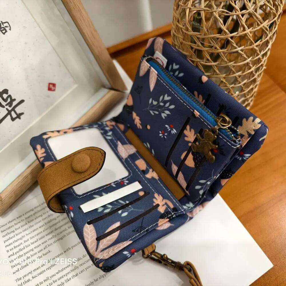 Fashion Zipper Hasp Short Wallet PU Printing Money Bag Leather-Capacity Card Holder Women Girl Z260205