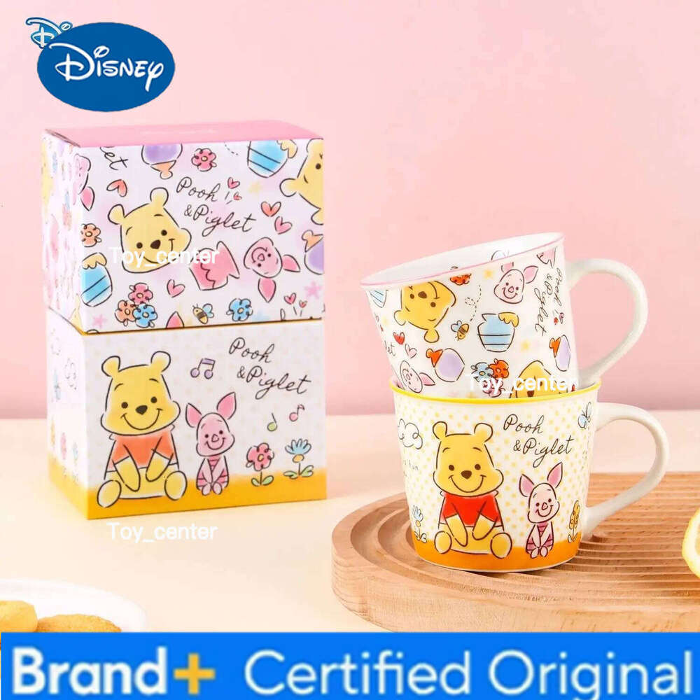 Disney Winnie the Pooh ceramic with box spoon coasters three sets of cute cartoon household mug birthday gift H260205