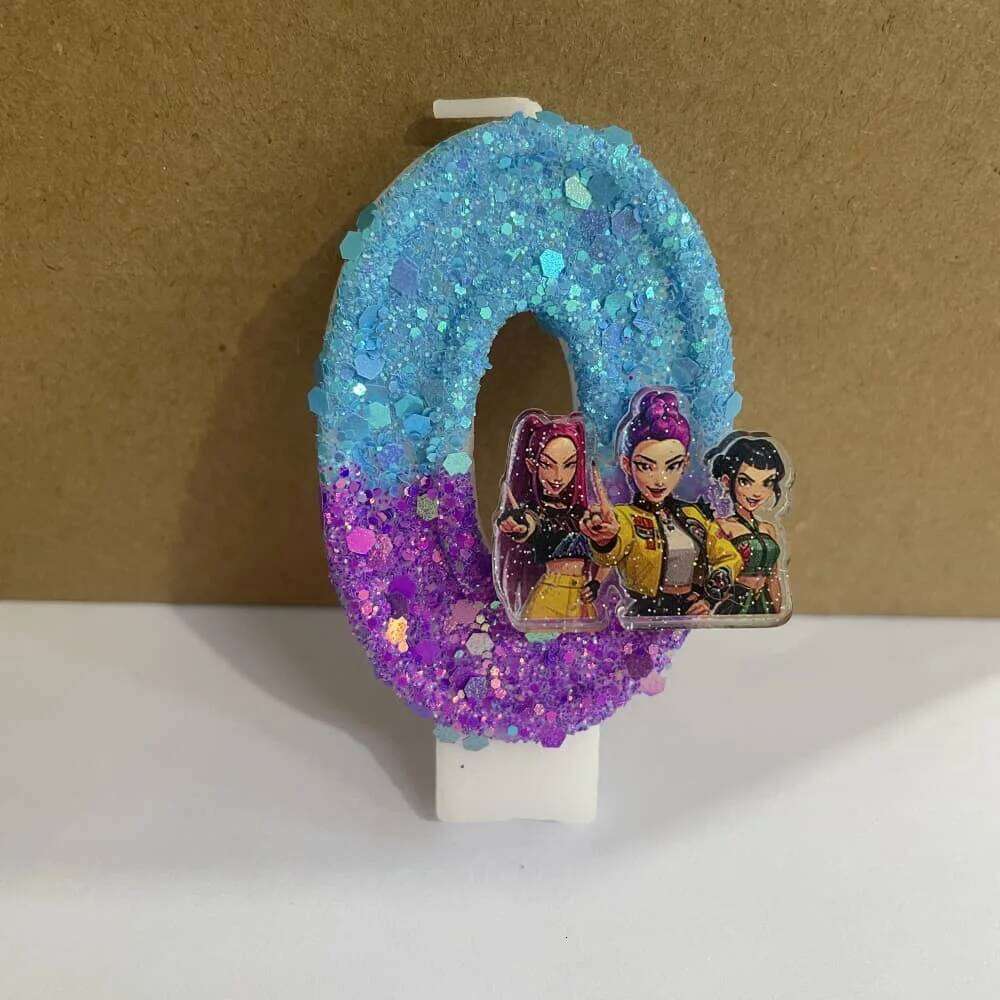 2025 Hot Kpop Demon Hunters Theme Candle 3D Number 0-9 Kids Birthday Cake Decoration Baby Shower Anime Party Accessories Gifts S260204