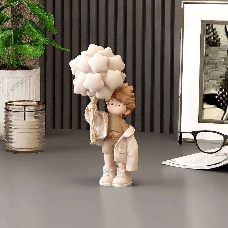 Palm Tree Cure Boy Tabletop Furnishing Living Room TV Wine Cabinet Porch Home New Year Housewarming Gift S260204