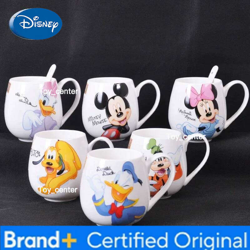 Disney 300ML Mickey Minnie Mouse Coffee Cute Cartoon Donald Milk Creative Fashion Mugs Handle Kids Water Cup H260205