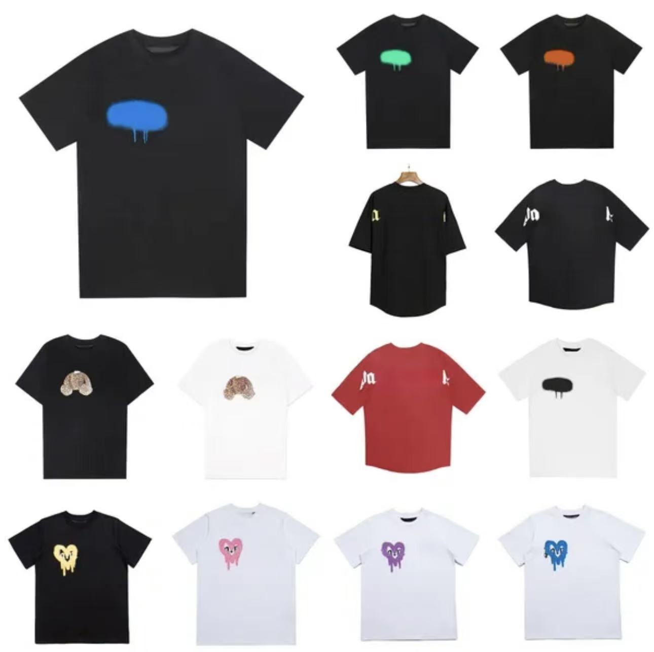 designer shirt Spray paint graffiti t shirt for Men Boy Girl sweat graphic tee shirt sleeves Shorts loose Tide brand Crew Neck Letter shirt 100% Cotton shirts EU size S-XL