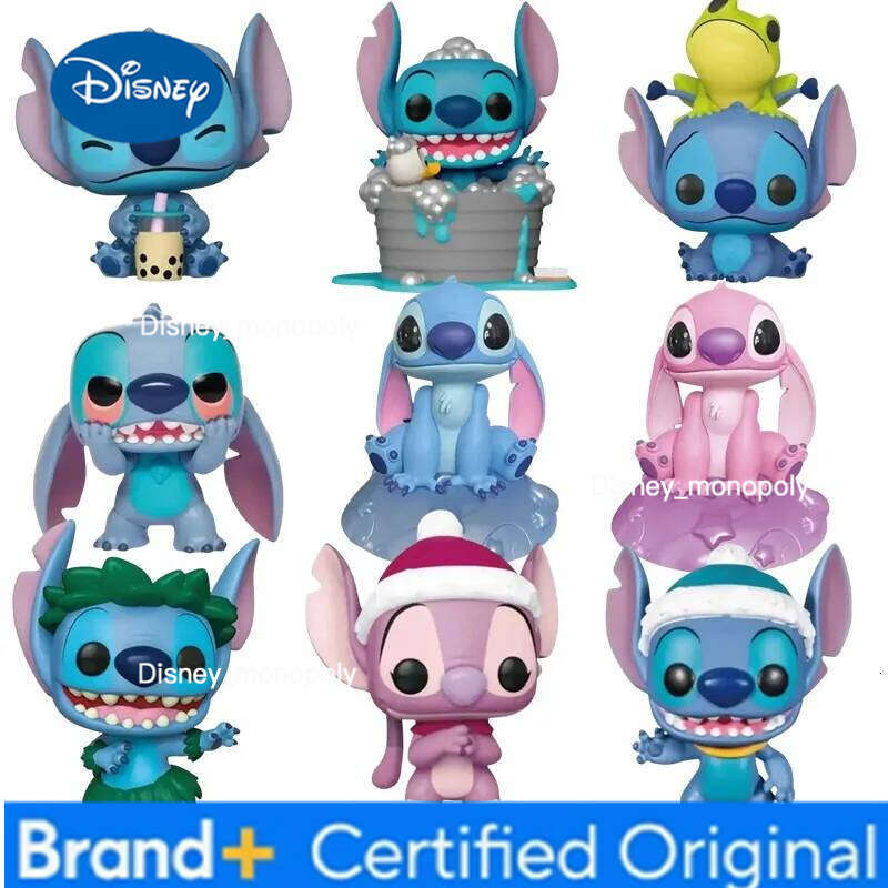Disney 1 PCS Random Popular Christmas Anime Toy Stitch 1182#pink Stitch1223#128 #Decoration Action Figure Collection Mode H260205