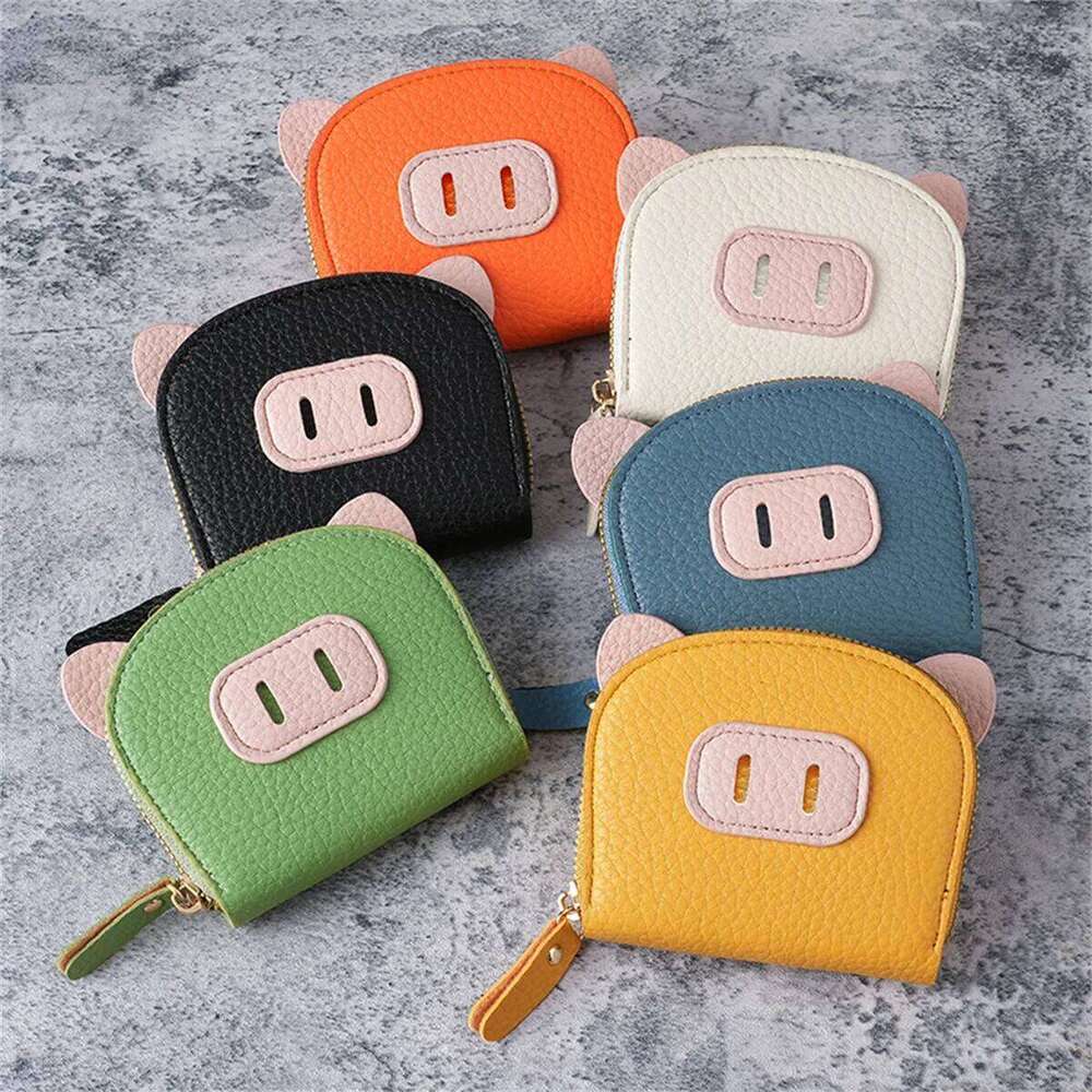 New online celebrity organ package female light student pig zipper multi-card card set soft pickup clip coin purse Z260205