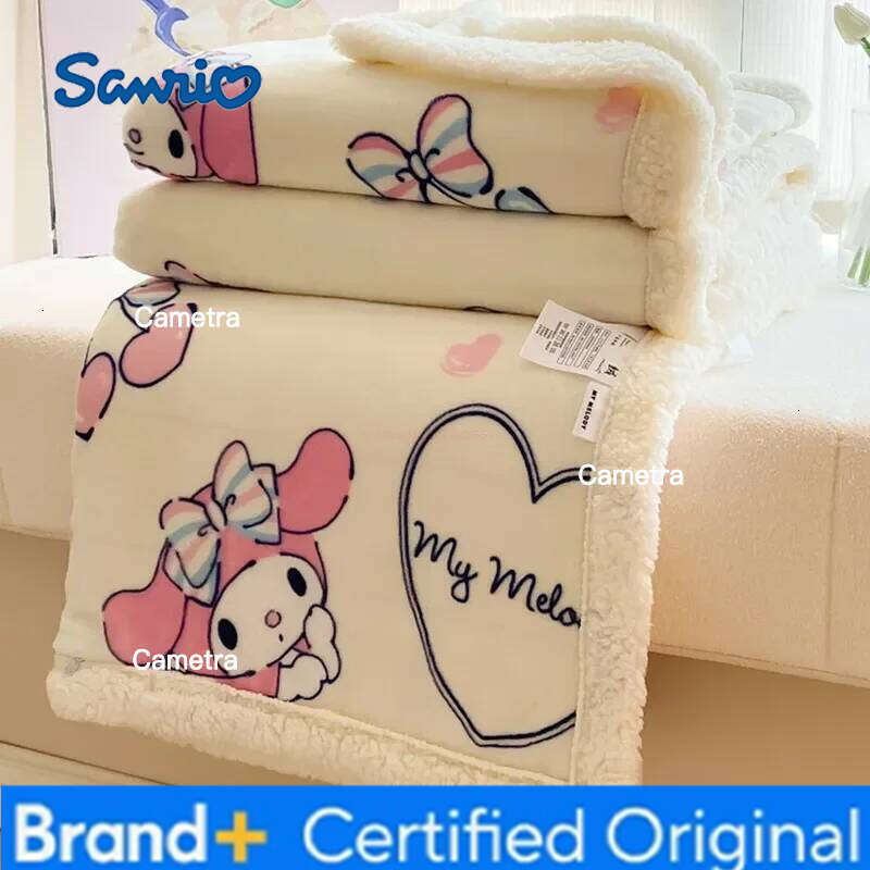 Sanrio Quilt Cover Kuromi Cinnamoroll Milk Plush Velvet Office Nap Warm Blanket Gift For Baby H260205