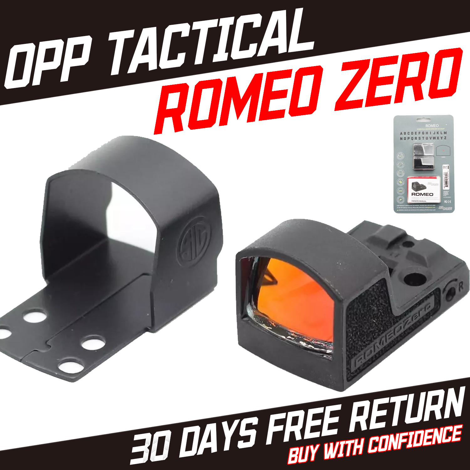 ROMEOZero 1x 24 mm 3 MOA Red Dot Sight with Protective Shroud - Black / TAN (SOR01300)