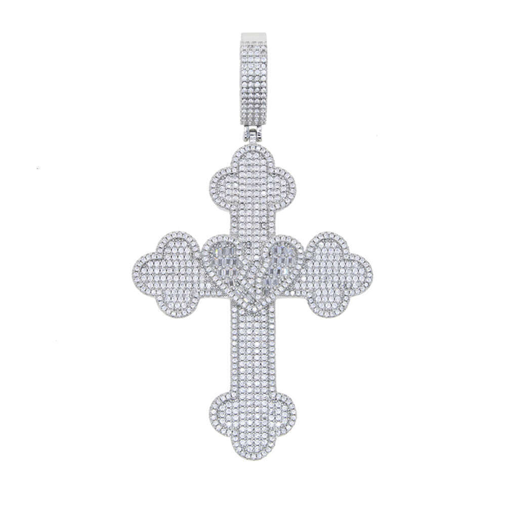 Hiphop Fashion New Cloud Cross Pendant 5mm Tennis Chain Necklace Set Trend
