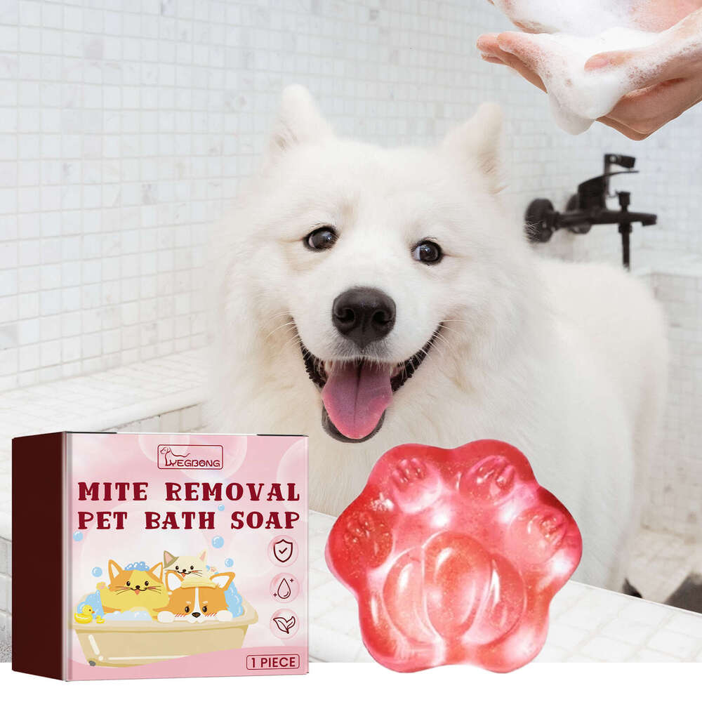 Yegbong Pet Relieves Itchy Skin Softens Fur for Cats Dogs, Mite Removal and Cleaning Soap S260203