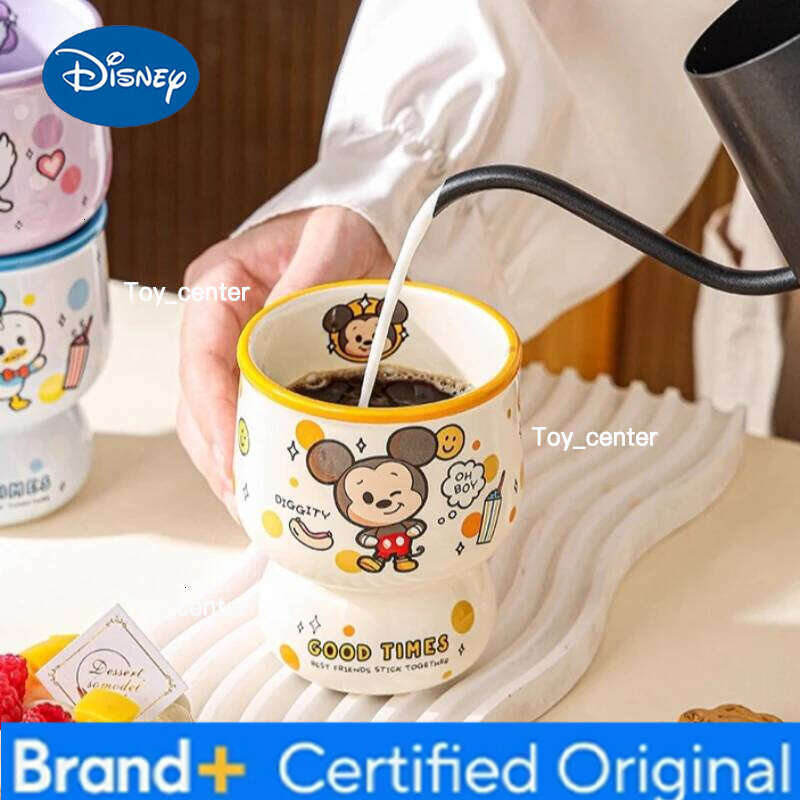 Disney Cartoon Milk Water Cup Ceramic Mugs Coffee Household Simple Cute 4pcs Box Cups Beautiful Gift Free Shipping H260205